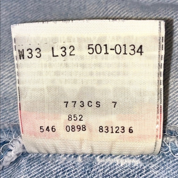 LEVI’S USA Vintage 501 Distressed 100% Cotton High Rise Jeans Size 33 x 32 - Picture 7 of 14